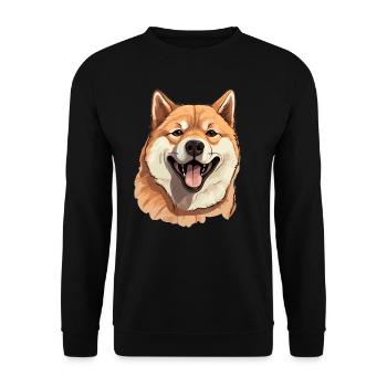 Dog Akita Inu - Unisex Sweatshirt - black - Front - Alina (178cm) & Michal (187cm)