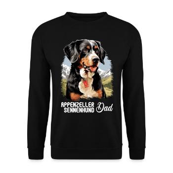 Hund Appenzeller Sennenhund - Unisex Pullover - Schwarz - Vorne - Alina (178cm) & Michal (187cm)