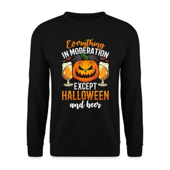 Halloween Party Funny Halloween Halloween Pumpkin - Unisex Sweatshirt - black - Front - Alina (178cm) & Michal (187cm)