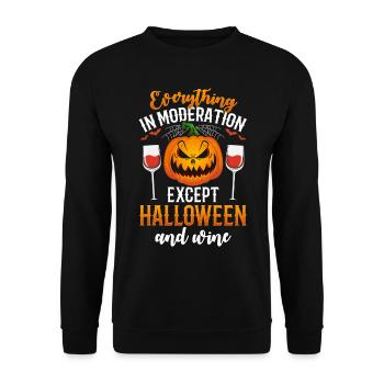 Funny Halloween Party Ideas Halloween Pumpkin - Unisex Pullover - Schwarz - Vorne - Alina (178cm) & Michal (187cm)