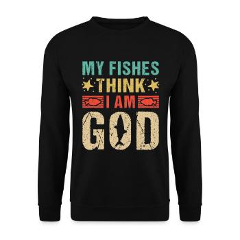 Aquarist Koi Fischliebhaber Aquarium - Unisex Pullover - Schwarz - Vorne - Alina (178cm) & Michal (187cm)