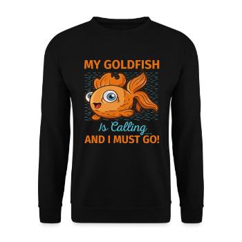 Aquarist Koi Fischliebhaber Aquarium - Unisex Pullover - Schwarz - Vorne - Alina (178cm) & Michal (187cm)
