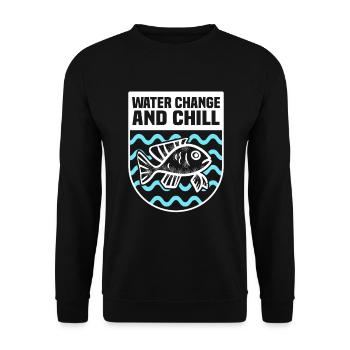 Water change and chill Aquarist Fish Lovers - Unisex Sweatshirt - black - Front - Alina (178cm) & Michal (187cm)