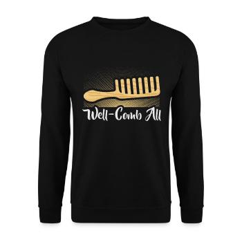Friseurin Barber Frisörin Friseursalon - Unisex Pullover - Schwarz - Vorne - Alina (178cm) & Michal (187cm)