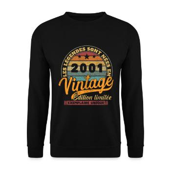 Original 2001 Vintage Anniversaire Humour - Sweat-shirt Unisexe - noir - Devant - Alina (178cm) & Michal (187cm)