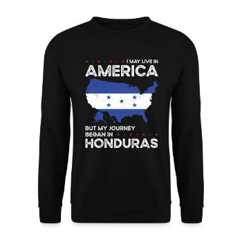 Hondurien American Patriot États-Unis - Sweat-shirt Unisexe - noir - Devant - Alina (178cm) & Michal (187cm)
