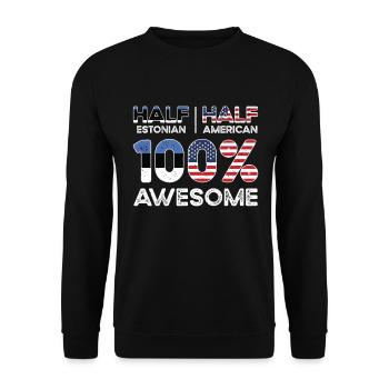 Estnischer amerikanischer Patriot USA Gewachsenes - Unisex Pullover - Schwarz - Vorne - Alina (178cm) & Michal (187cm)
