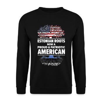 Estnischer amerikanischer Patriot USA Gewachsenes - Unisex Pullover - Schwarz - Vorne - Alina (178cm) & Michal (187cm)