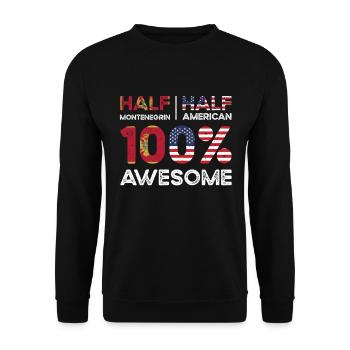 Montenegrin American Patriot USA Grown Montenegro - Unisex Sweatshirt - black - Front - Alina (178cm) & Michal (187cm)