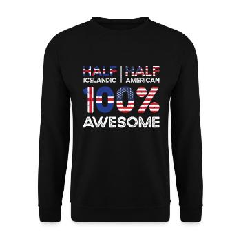 Icelandic American Patriot USA Grown - Sweat-shirt Unisexe - noir - Devant - Alina (178cm) & Michal (187cm)