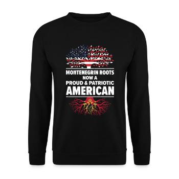 Montenegrin American Patriot USA Grown Montenegro - Unisex Sweatshirt - black - Front - Alina (178cm) & Michal (187cm)