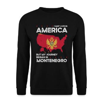 Montenegrin American Patriot USA Grown Montenegro - Unisex Sweatshirt - black - Front - Alina (178cm) & Michal (187cm)