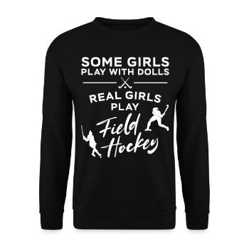 Field Hockey Some Girls Play With - Unisex Sweatshirt - black - Front - Alina (178cm) & Michal (187cm)