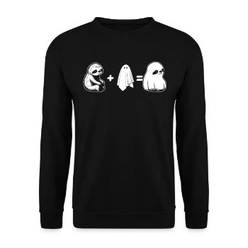 Funny Halloween Ghost Sloth Halloween Sloth Ghost - Unisex Sweatshirt - black - Front - Alina (178cm) & Michal (187cm)