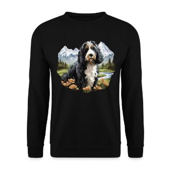 Dog Bernedoodle - Unisex Sweatshirt - black - Front - Alina (178cm) & Michal (187cm)