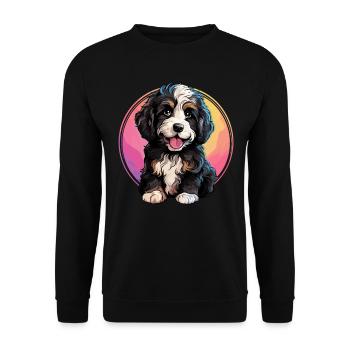 Dog Bernedoodle - Unisex Sweatshirt - black - Front - Alina (178cm) & Michal (187cm)