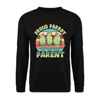 Budgie Parrot Bird Parakeet Owner - Unisex Sweatshirt - black - Front - Alina (178cm) & Michal (187cm)