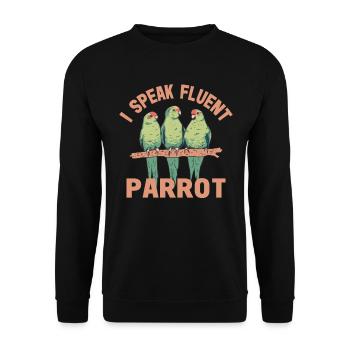 Budgie Parrot Bird Parakeet Owner - Unisex Sweatshirt - black - Front - Alina (178cm) & Michal (187cm)