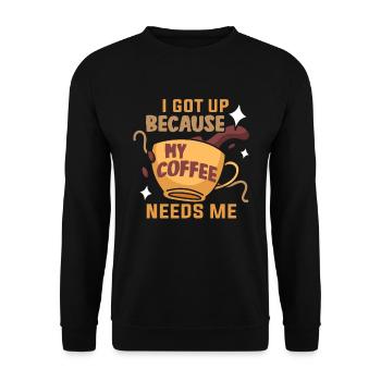 Ich Mag Kaffee Geschenkideen Kaffeeliebhaber - Unisex Pullover - Schwarz - Vorne - Alina (178cm) & Michal (187cm)