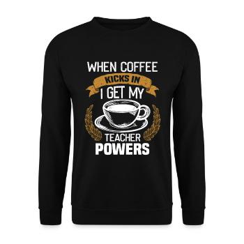 Ich Mag Kaffee Geschenkideen Kaffeeliebhaber - Unisex Pullover - Schwarz - Vorne - Alina (178cm) & Michal (187cm)
