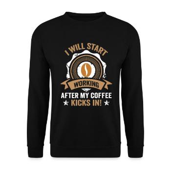 I Like Coffee Gift Ideas Coffee Lover - Unisex Sweatshirt - black - Front - Alina (178cm) & Michal (187cm)