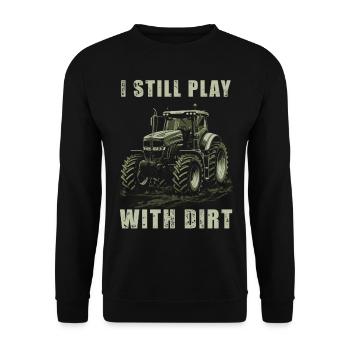 Je suis toujours avec Dirt Traktor Farmer Bauer - Sweat-shirt Unisexe - noir - Devant - Alina (178cm) & Michal (187cm)