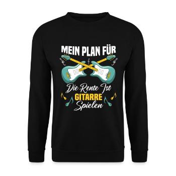Gitarrenspieler in einer Band | Gitarrist Musiker - Unisex Pullover - Schwarz - Vorne - Alina (178cm) & Michal (187cm)