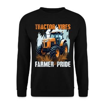 Tractor Vibes Farmer Pride Traktor Landwirt Bauer - Sweat-shirt Unisexe - noir - Devant - Alina (178cm) & Michal (187cm)