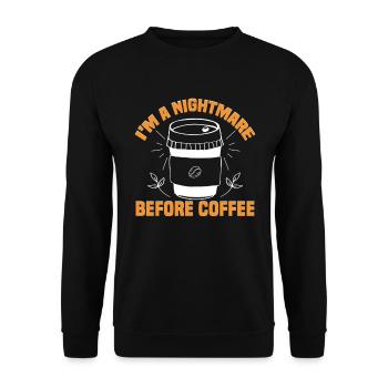 I Like Coffee Gift Ideas Coffee Lover - Unisex Sweatshirt - black - Front - Alina (178cm) & Michal (187cm)