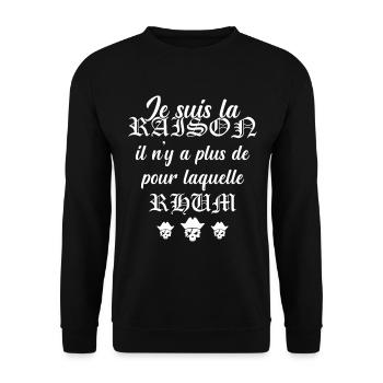 Cadeau Humour Pirates Rhum - Sweat-shirt Unisexe - noir - Devant - Alina (178cm) & Michal (187cm)