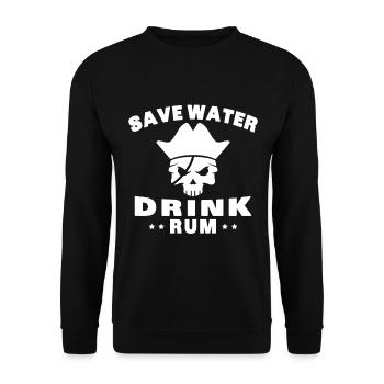 Save water drink rum - Unisex Sweatshirt - black - Front - Alina (178cm) & Michal (187cm)