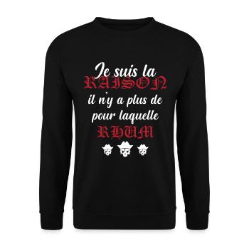 Cadeau Humour Pirates Rhum - Sweat-shirt Unisexe - noir - Devant - Alina (178cm) & Michal (187cm)