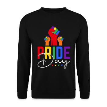 Fierté Gay Diversité sexuelle Gay Fierté gay - Sweat-shirt Unisexe - noir - Devant - Alina (178cm) & Michal (187cm)