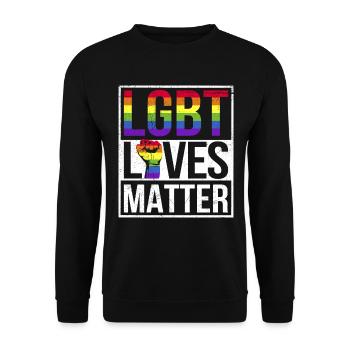 Lgbt Lives Matter Diversité sexuelle gay - Sweat-shirt Unisexe - noir - Devant - Alina (178cm) & Michal (187cm)