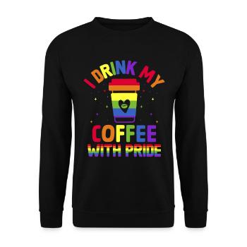 Gay Pride Parade Caffeine Lgbtq Coffee Drinkers - Unisex Sweatshirt - black - Front - Alina (178cm) & Michal (187cm)