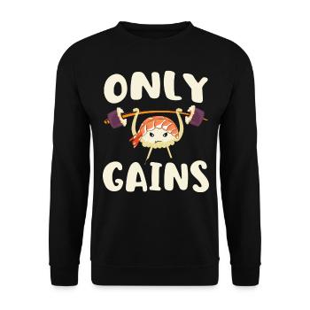 Wins Only Bodybuilder Bodybuilding Weightlifting - Unisex Sweatshirt - black - Front - Alina (178cm) & Michal (187cm)