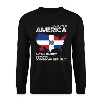 Dominikanische amerikanische Patriotin USA - Unisex Pullover - Schwarz - Vorne - Alina (178cm) & Michal (187cm)