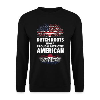 Dutch American Patriot USA Grown Niederlande US - Unisex Pullover - Schwarz - Vorne - Alina (178cm) & Michal (187cm)