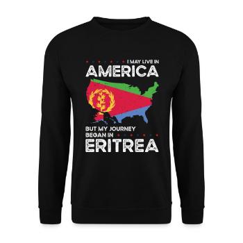 Eritreische amerikanische Patriotin USA Gewachsen - Unisex Pullover - Schwarz - Vorne - Alina (178cm) & Michal (187cm)
