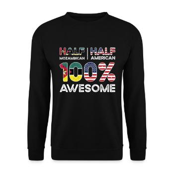 Mozambican American Patriot USA Grown Mozambique - Unisex Sweatshirt - black - Front - Alina (178cm) & Michal (187cm)