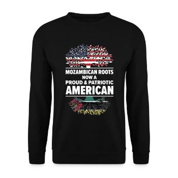 Mozambican American Patriot USA Grown Mozambique - Unisex Sweatshirt - black - Front - Alina (178cm) & Michal (187cm)