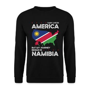 Namibian American Patriot USA Grown Namibia US - Unisex Sweatshirt - black - Front - Alina (178cm) & Michal (187cm)