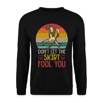 Field Hockey Don't Let The Skirt - Unisex Sweatshirt - black - Front - Alina (178cm) & Michal (187cm)