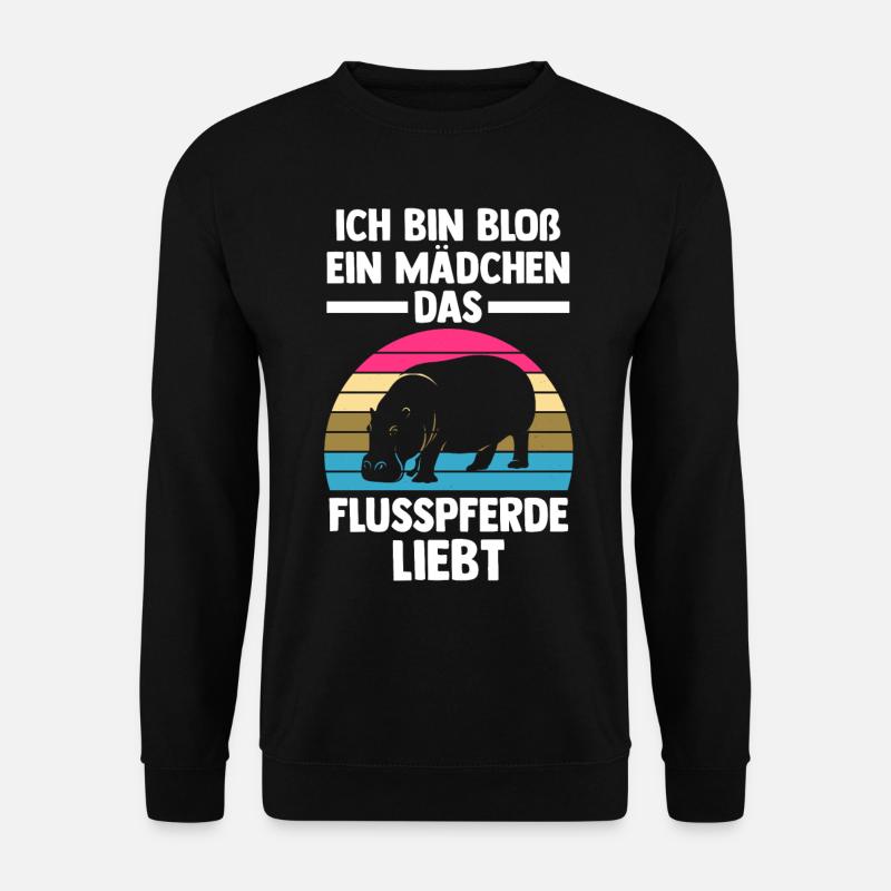 Nilpferd Flusspferd - Unisex Pullover - Schwarz