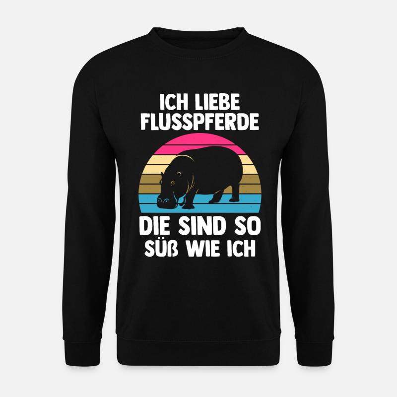 Nilpferd Flusspferd - Unisex Pullover - Schwarz