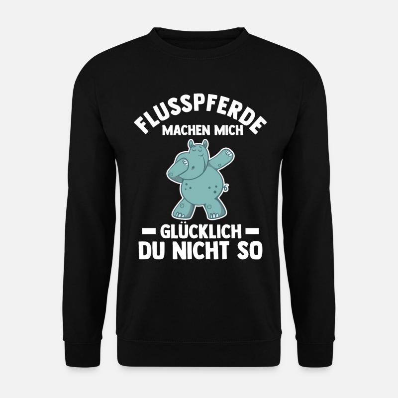 Nilpferd Flusspferd - Unisex Pullover - Schwarz