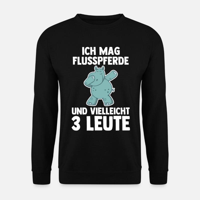 Nilpferd Flusspferd - Unisex Pullover - Schwarz