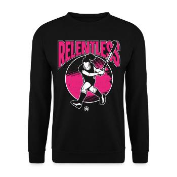 Field Hockey Watercolor Relentless - Unisex Pullover - Schwarz - Vorne - Alina (178cm) & Michal (187cm)