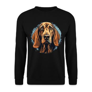 Hund Bloodhound - Unisex Pullover - Schwarz - Vorne - Alina (178cm) & Michal (187cm)