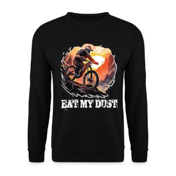 Vélo de montagne de descente VTT Mangez ma poussière - Sweat-shirt Unisexe - noir - Devant - Alina (178cm) & Michal (187cm)